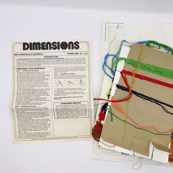 Dimensions Crewel Christmas Is Goodwill Terrie Lee Steinmeyer 8004 Wool 1981 - Picture 6 of 6